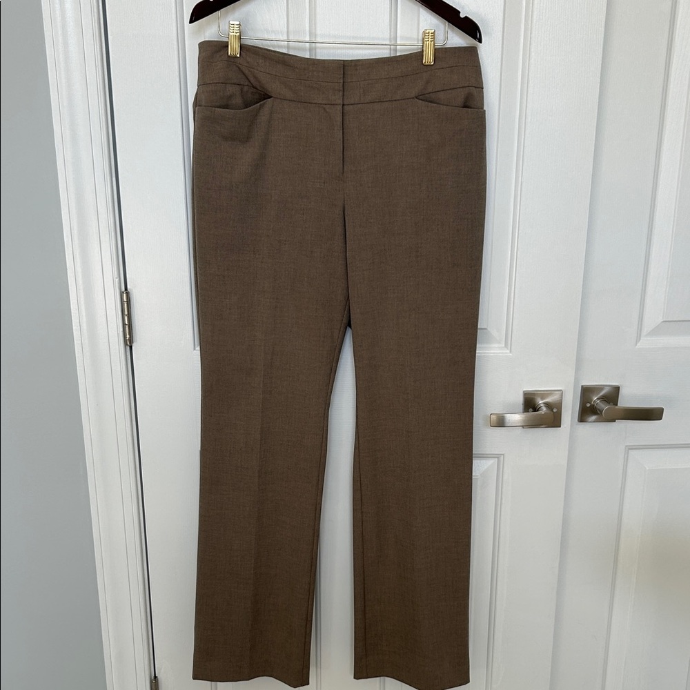 Ann Taylor Factory Store Classic Dark Tan Wide-Leg Pants